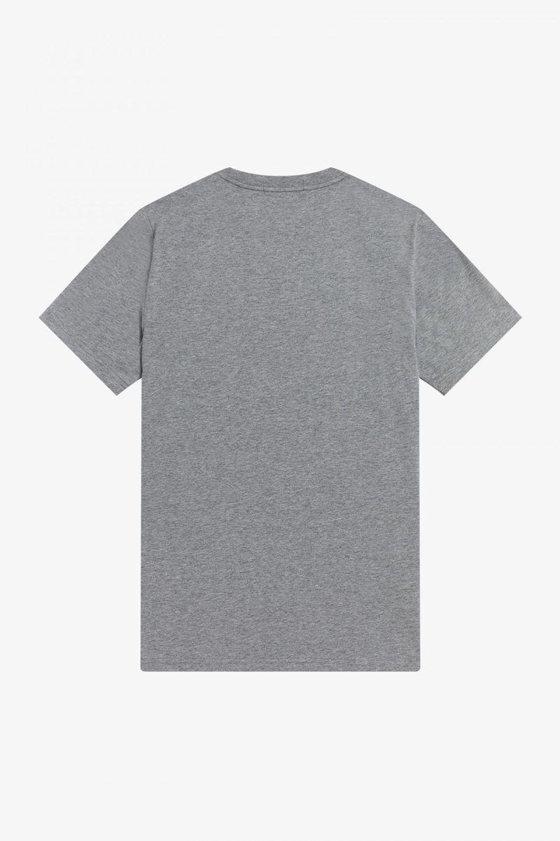 Grey Fred Perry Embroidered Men's T Shirts | PH 1656BEXC